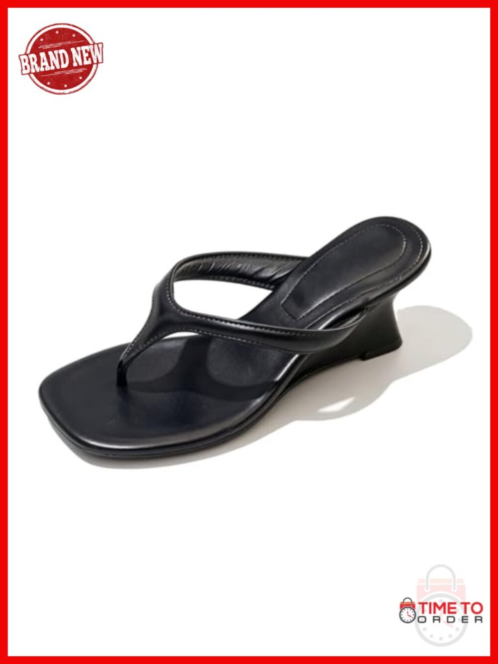 Women's Wedge Flip Flops Microfiber Slip On Heeled Thong Sandals